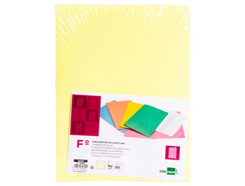 Classificadores liderpapel folio amarelo pastel 180g/m2 , Liderpapel , 10426 , 8423473898080